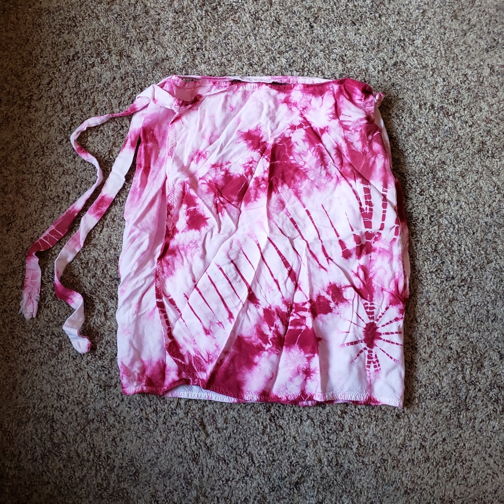 Tie dyed wrap skirt